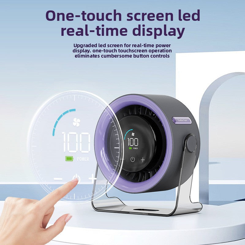Rechargeable Desktop Circulation Fan with Digital Display
