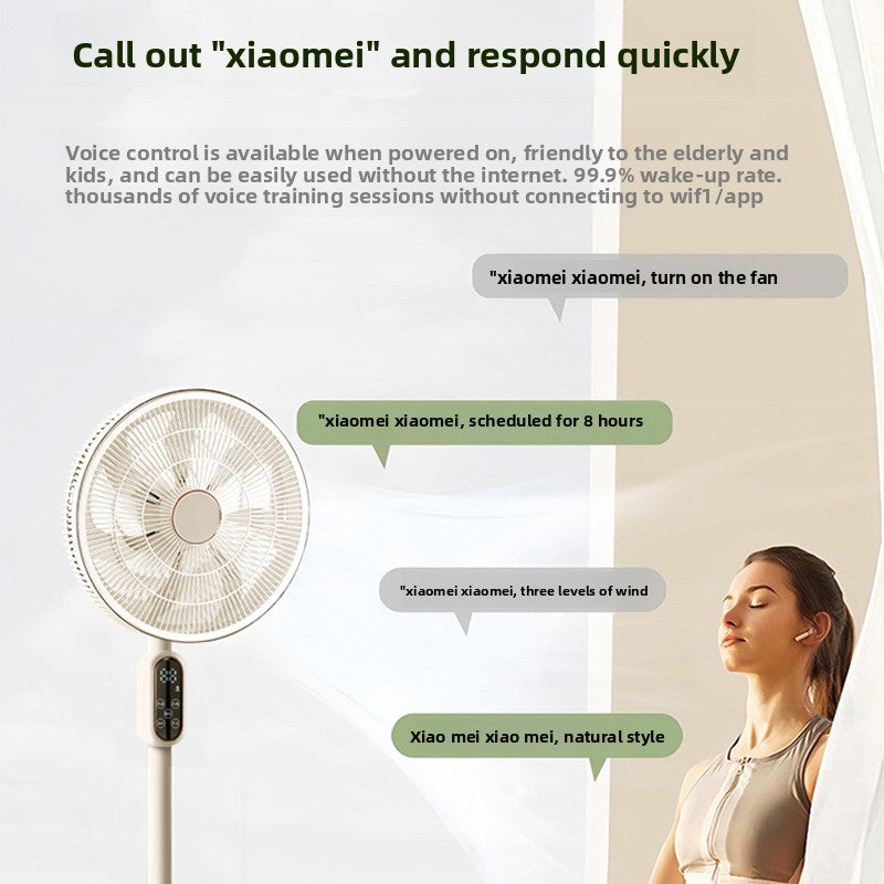 Voice Controlled Remote Timer Floor Fan