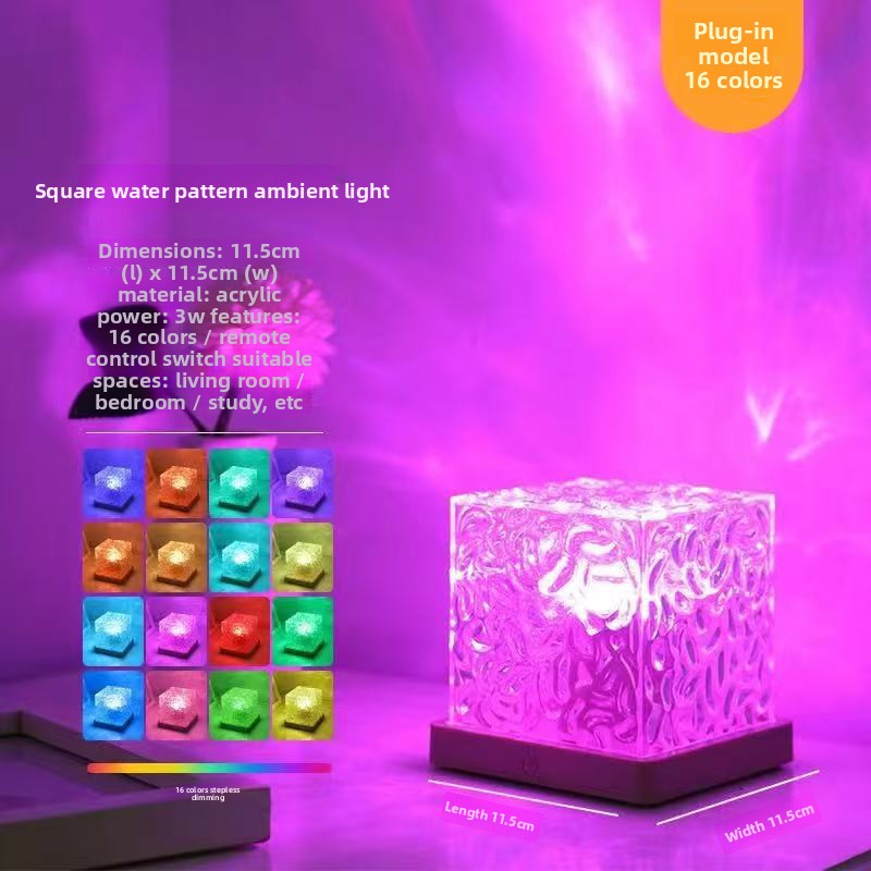 Rotating Water Ripple Star Projection Night Light